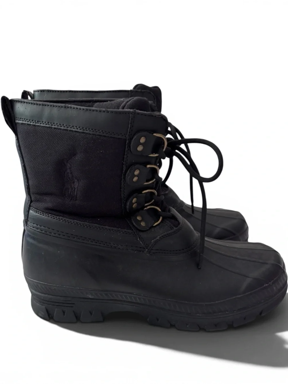 Polo Ralph Lauren Crestwick Duck Boots Black Waterproof Winter Men’s 10